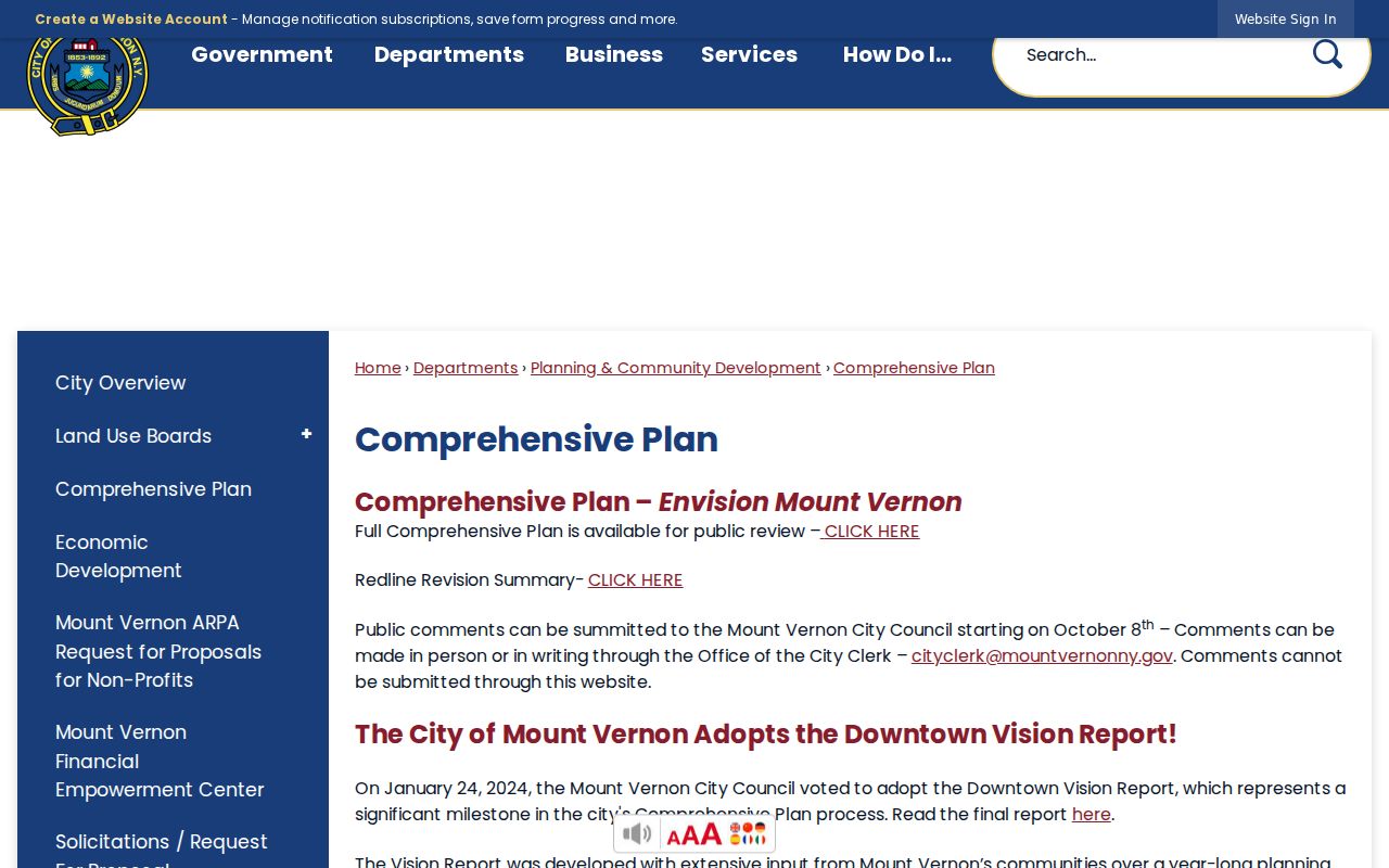 Mount Vernon neighbors Comprehensive Plan community context