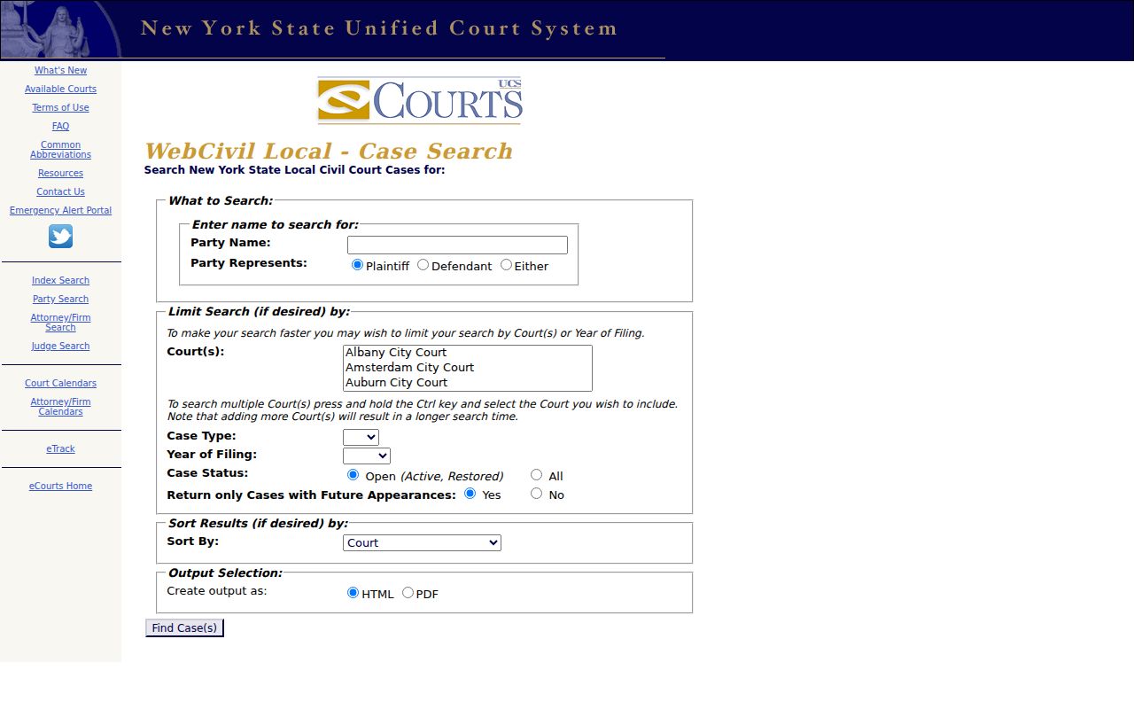 Mount Vernon resident lookup using New York WebCivil Local party search